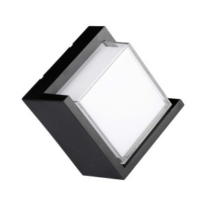 12W LED Wall Light Sami Frame Black Square 3000K