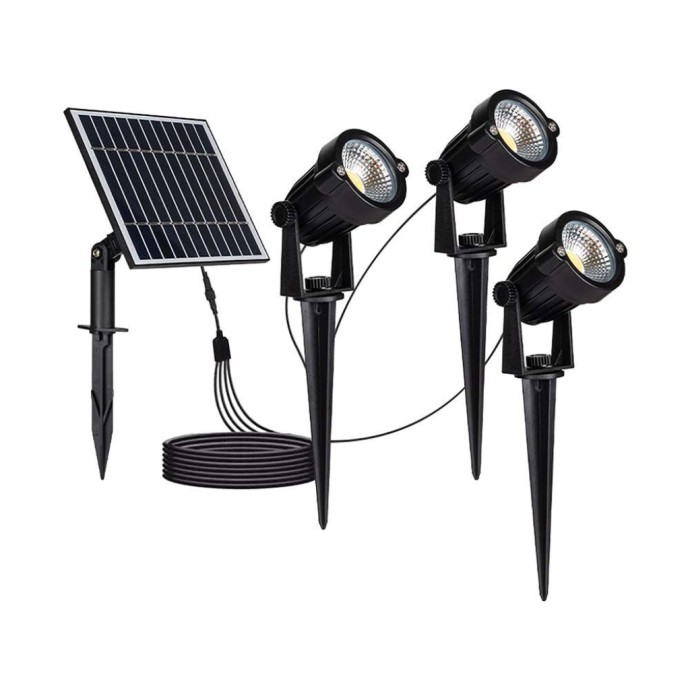 3*1.2W LED Solar Spike Black Body 3000K IP65