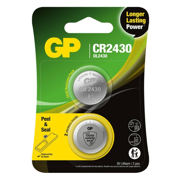 Batteria al Litio a Bottone 3V CR2430 (Blister 2 Pezzi) Batteria al Litio a Bottone 3V CR2430 (Blister 2 Pezzi)