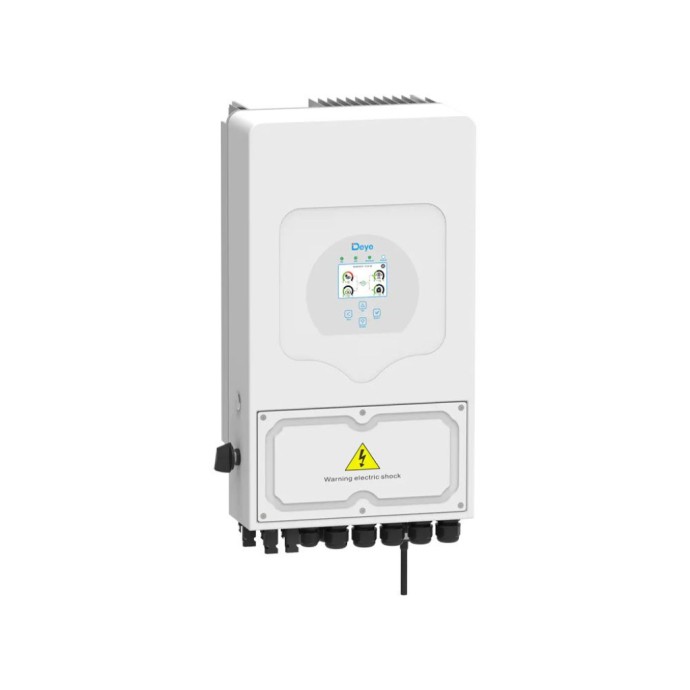 Inverter Fotovoltaico Deye Trifase Ibrido On-Grid/Off-Grid 5kW, Doppio MPPT, CEI 0-21, Schermo LCD Touch, WiFi e TA Inclusi, Gar