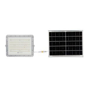 20W LED Solar Floodlight 4000K Replaceable Battery 3m Wire White Body