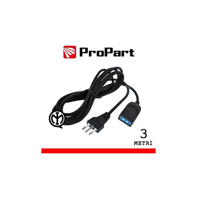 Prolunga lineare 10A 3metri spina10A nera