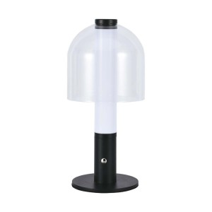 LED Table Lamp 1800mAH Battery 140*300 3000K Black+Transparent Glass Body