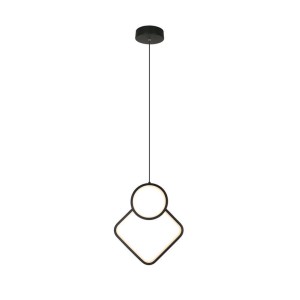 12W LED Designer Metal Hanging Lamp 280*1800MM Black Body 4000K