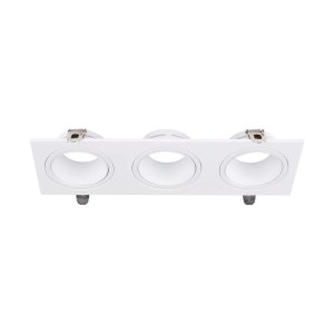 GU10 3 Head Spotlight Fitting Iron+PC White+White