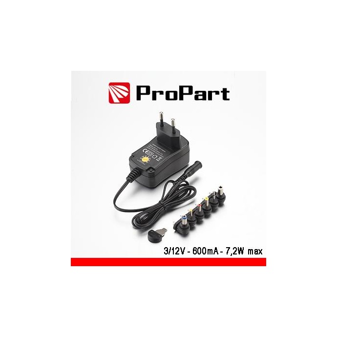 Alimentatore Switching Multitensione 3-12V 600mA 7.2W max Alimentatore Switching Multitensione 3-12V 600mA 7.2W max
