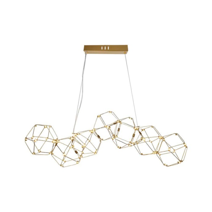 28W LED Designer Hanging Light ( L94.5*W32.5*H120CM) 3000K Gold Body 28W LED Designer Hanging Light ( L94.5*W32.5*H120CM) 3000K Gold Body