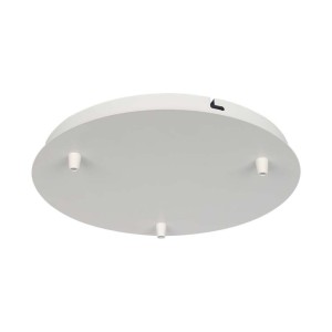 Steel Canopy D300*H25mm With 3 Holes On Surface - Matt White