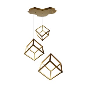 46W LED Designer Hanging Light ( L56*W48.5*156CM) 3000K Gold Body