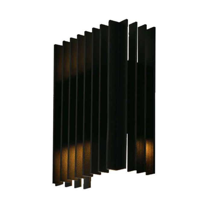 2*12W LED Outdoor Wall Light (W141*D65*H200mm) 3000K Black Body IP65