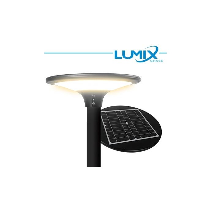 Testa Palo solare LED + pannello fotovoltaico e sensore 2CCT Testa Palo solare LED + pannello fotovoltaico e sensore 2CCT