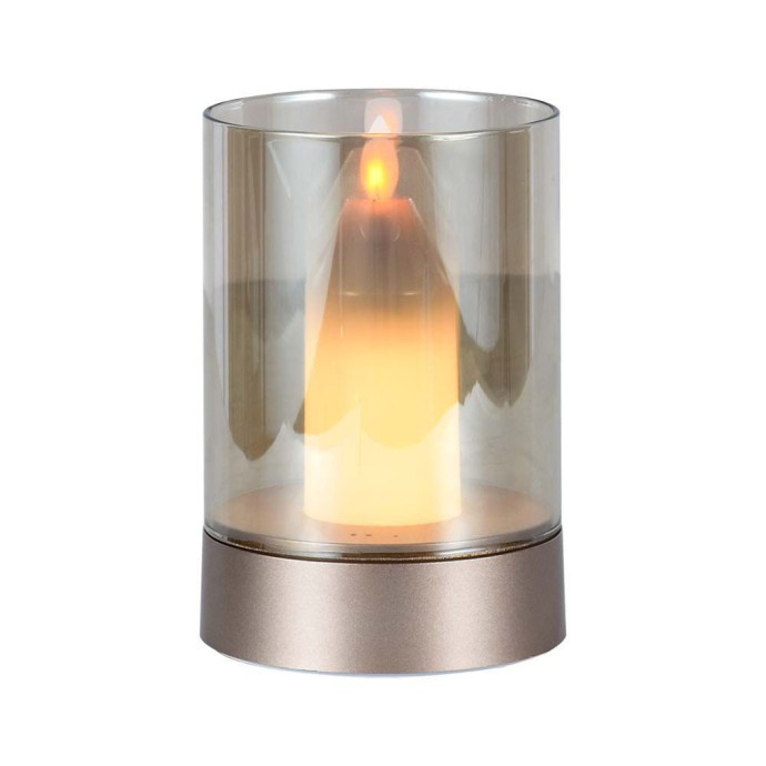 2W LED Candle Table Lamp 3000K Champagne Gold + Amber Glass 2W LED Candle Table Lamp 3000K Champagne Gold + Amber Glass