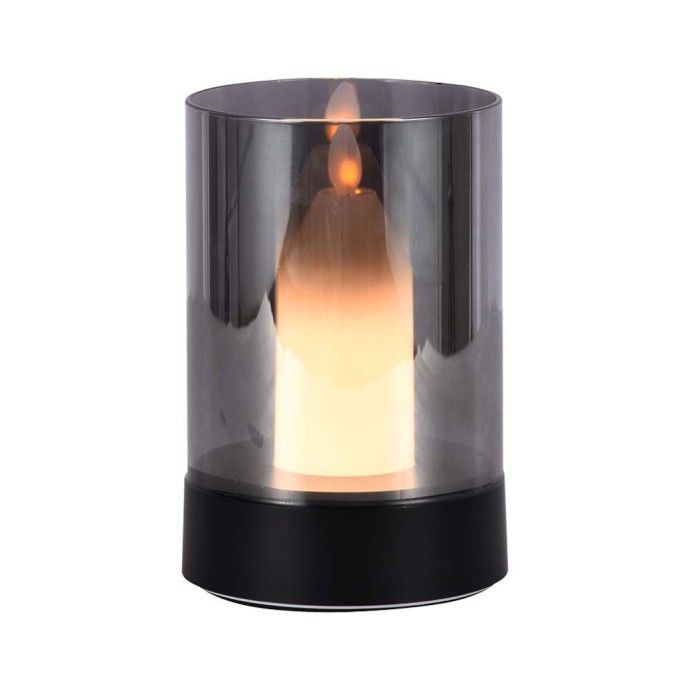 2W LED Candle Table Lamp 3000K Black + Smoky Glass 2W LED Candle Table Lamp 3000K Black + Smoky Glass