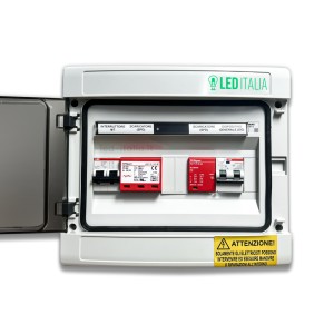 Quadro Combinato AC/DC Monofase 3kW 1/1 MPPT 20A 230V / 20A 600VDC 12 Moduli Differenziale + SPD ABB / DEHN IP65