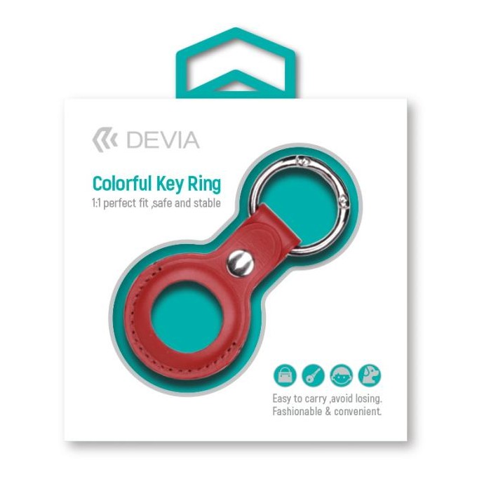 Portachiavi per AirTag Apple in Pelle colore Rosso