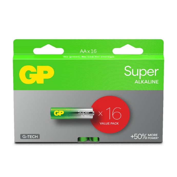 GP Super Alkaline AA 16-p PET paper box GP Super Alkaline AA 16-p PET paper box
