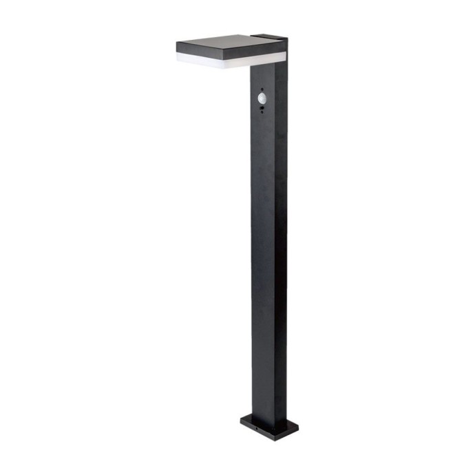 Piantana Solare LED da Giardino Quadrata con Sensore PIR 5.5W Corpo Nero 155*299*155mm 3000K IP54 Piantana Solare LED da Giardino Quadrata con Sensore PIR 5.5W Corpo Nero 155*299*155mm 3000K IP54