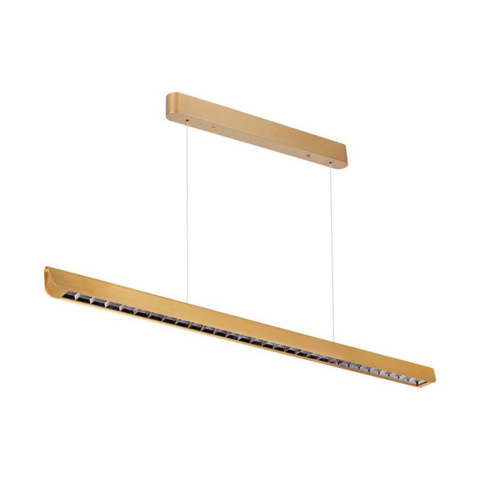 36W LED Linear Hanging Suspension Light Lens Type-CCT:3IN1 - Matte Gold 36W LED Linear Hanging Suspension Light Lens Type-CCT:3IN1 - Matte Gold