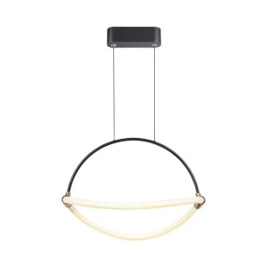 12W Modern LED Pendant Chandelier with an Elegant and Minimalist Design 400x160x1650mm Matt Black Color 3000K