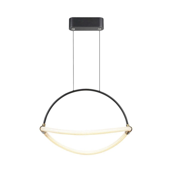 12W Modern LED Pendant Chandelier with an Elegant and Minimalist Design 400x160x1650mm Matt Black Color 3000K