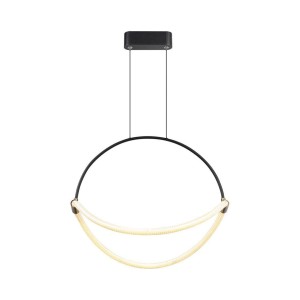 16W Modern LED Pendant Chandelier with an Elegant and Minimalist Design 500x160x1700mm Matt Black Color 3000K