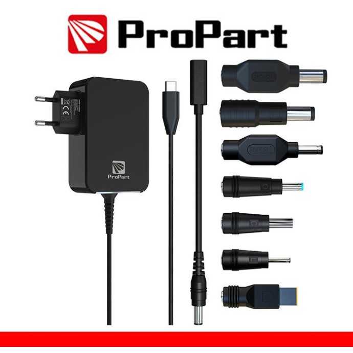 Alimentatore GaN Type C 90W + 7 Connettori DC nero Alimentatore GaN Type C 90W + 7 Connettori DC nero