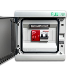 Quadro AC Monofase 5kW 25A 230V 8 Moduli Differenziale + SPD ABB / DEHN IP65