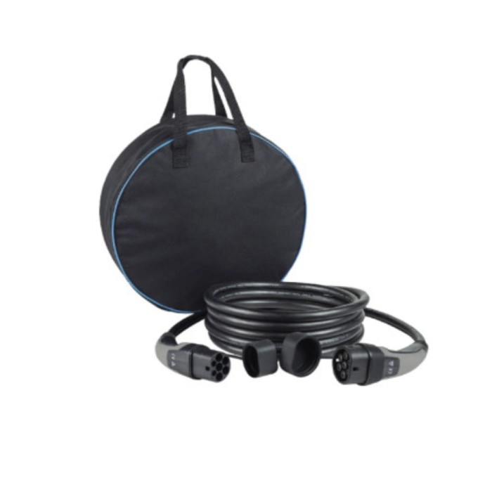 Cavo di Ricarica Monofase 32A 7.4kW Tipo 2/Tipo 2 compatibile con Wallbox Stazioni di Ricarica, Inclusa Sacca Porta Cavo, Lunghe