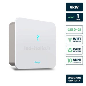 Inverter Fotovoltaico Sinexcel Isuna Monofase Ibrido On-Grid/Off-Grid 6kW, Doppio MPPT, CEI 0-21, WiFi e Meter Inclusi, Garanzia