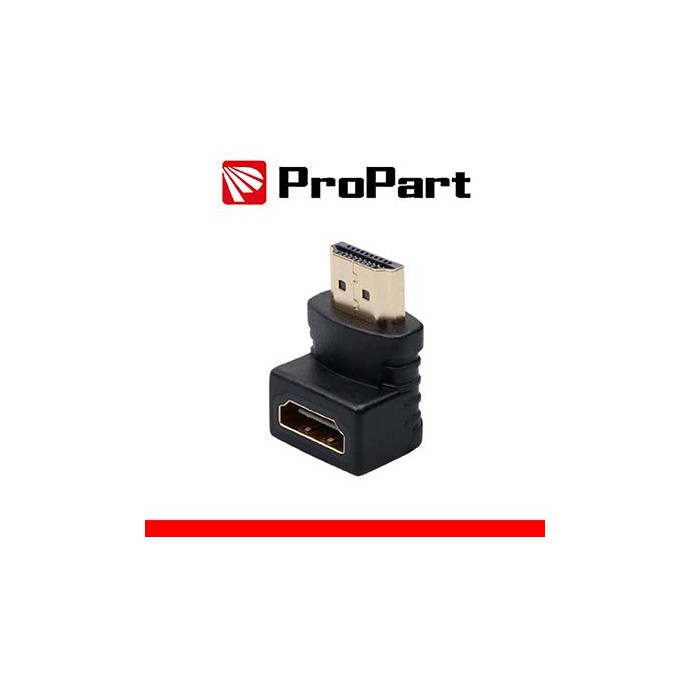 Adattatore Spina HDMI (19PIN) – Presa HDMI (19PIN) 90° dorat Adattatore Spina HDMI (19PIN) – Presa HDMI (19PIN) 90° dorat