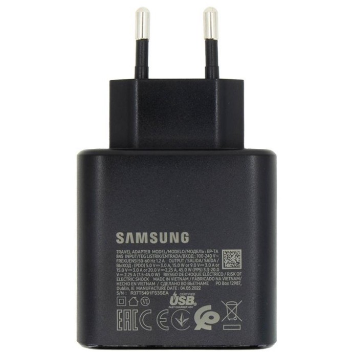 Carica Batteria Samsung EP-TA845EBE 5A. 45W IN BULK Nero Carica Batteria Samsung EP-TA845EBE 5A. 45W IN BULK Nero