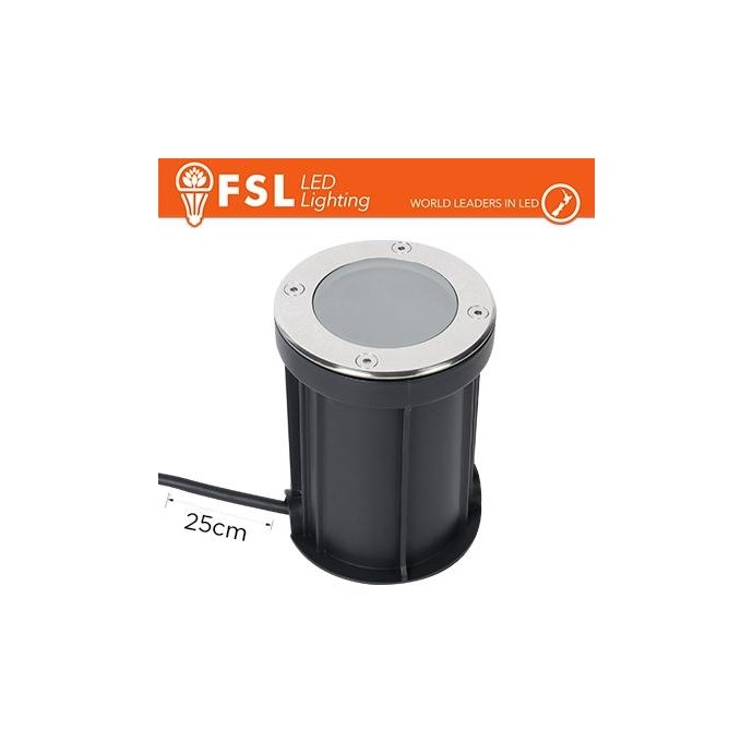 Faretto esterno carrabile calpestabile GU10 IP67 +25 cm cavo