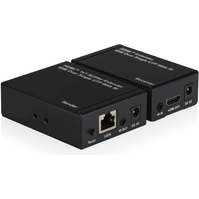 Kit TX-RX Extender HDMI, 60MT UTP, 1080p@60Hz, POE, Loop-Out Kit TX-RX Extender HDMI, 60MT UTP, 1080p@60Hz, POE, Loop-Out