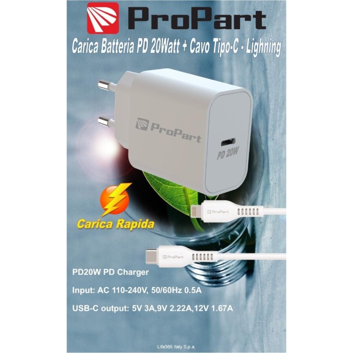 Carica batteria Rapido PD 20W Con Cavo da Tipo-C a Lightning Carica batteria Rapido PD 20W Con Cavo da Tipo-C a Lightning