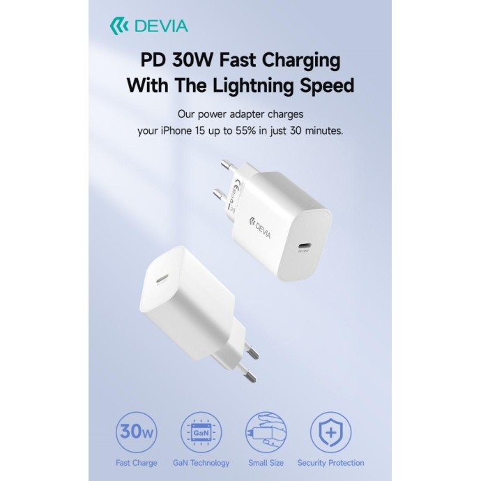 Carica Batterie Uscita Tipo-C carica rapida PD 30 Watt GaN Carica Batterie Uscita Tipo-C carica rapida PD 30 Watt GaN