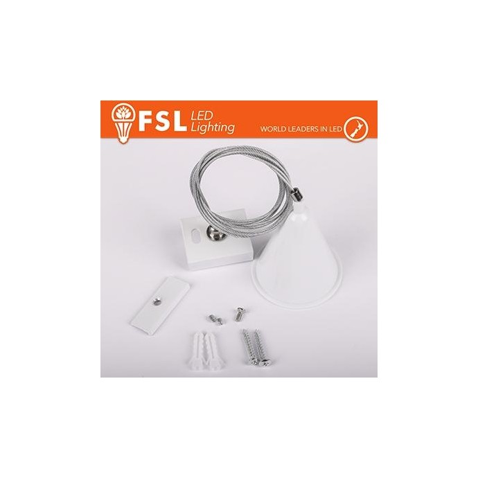 FSL Gancio di sospensione per binario trifase - colore BIANCO FSL Gancio di sospensione per binario trifase - colore BIANCO