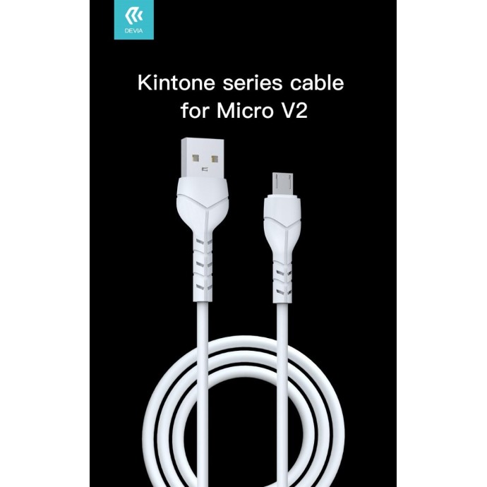 Kintone Cavo Micro Usb 5V 2.1A 1Mt Carica e dati Bianco Kintone Cavo Micro Usb 5V 2.1A 1Mt Carica e dati Bianco