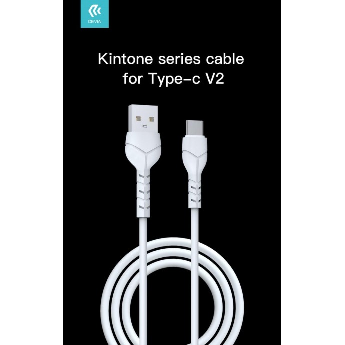 Kintone Cavo Tipo-C 5V 2.1A 1Mt Carica e dati Bianco Kintone Cavo Tipo-C 5V 2.1A 1Mt Carica e dati Bianco