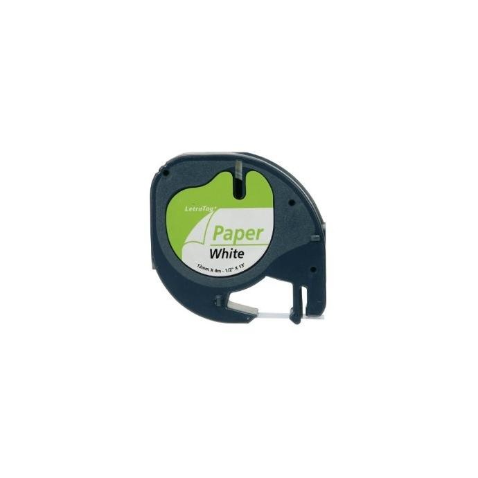 BK-White 12mmX4m for DYMO-Letratag 2000,LT100H,QX50S0721520 BK-White 12mmX4m for DYMO-Letratag 2000,LT100H,QX50S0721520