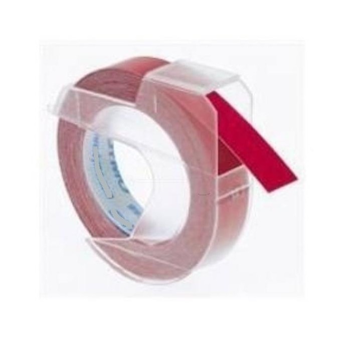 Rosso compa Dymo Junior/Omega Nastro a relievo 3D-9MMx3M Rosso compa Dymo Junior/Omega Nastro a relievo 3D-9MMx3M