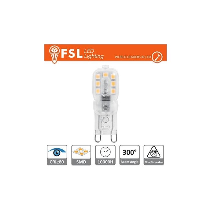 G9 - 2.2W 4000K 235LM 300º 48x16x12mm CRI80 AC-230V G9 - 2.2W 4000K 235LM 300º 48x16x12mm CRI80 AC-230V