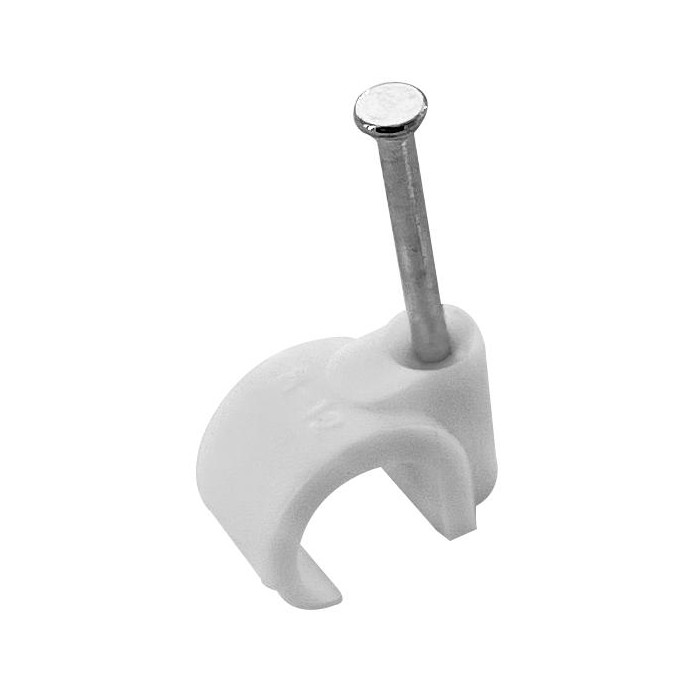 Clip con chiodini con fermacavo a uncino 7-10mm 100pz