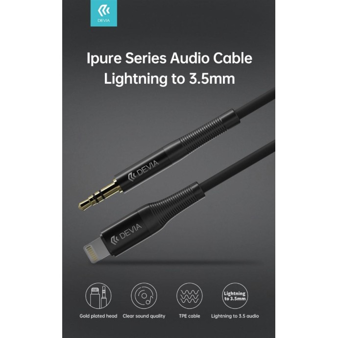 Cavo Audio placato oro da Lightning Apple a Jack 3.5mm L.1mt Cavo Audio placato oro da Lightning Apple a Jack 3.5mm L.1mt
