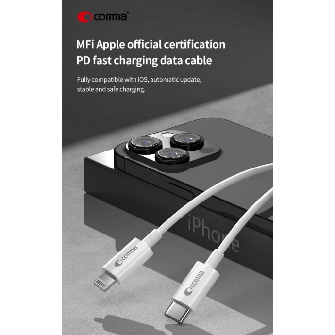 Cavo carica e dati 1,5m 3A Certific. MFI Tipo-C a Lightning Cavo carica e dati 1,5m 3A Certific. MFI Tipo-C a Lightning