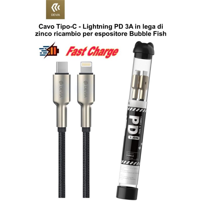 Cavo Bubble Tipo-C - Lightning lega zinco ricambio Espositor Cavo Bubble Tipo-C - Lightning lega zinco ricambio Espositor