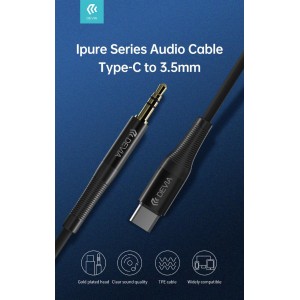 Cavo Audio placato oro da Tipo-C a Jack 3.5mm lunghezza 1 mt