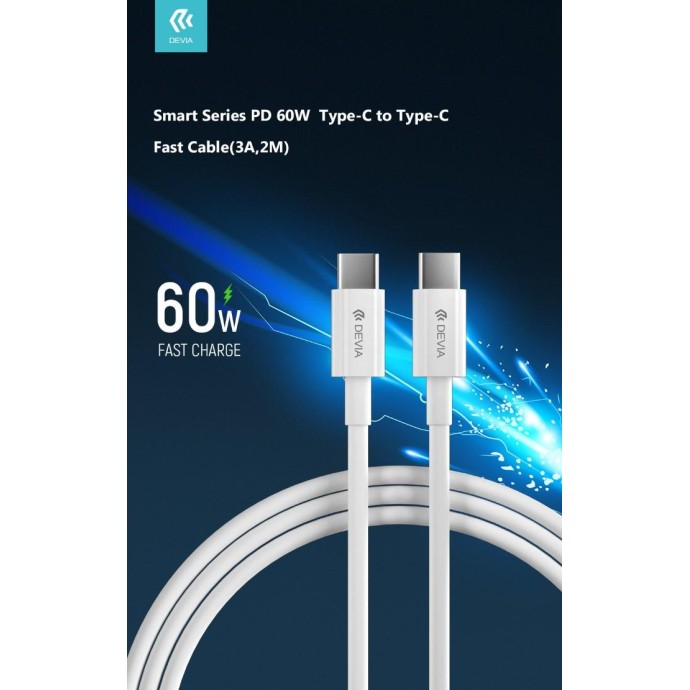 Cavo in Nylon Carica rapida PD Tipo-C - Tipo-C 3A - 2mt 60W Cavo in Nylon Carica rapida PD Tipo-C - Tipo-C 3A - 2mt 60W