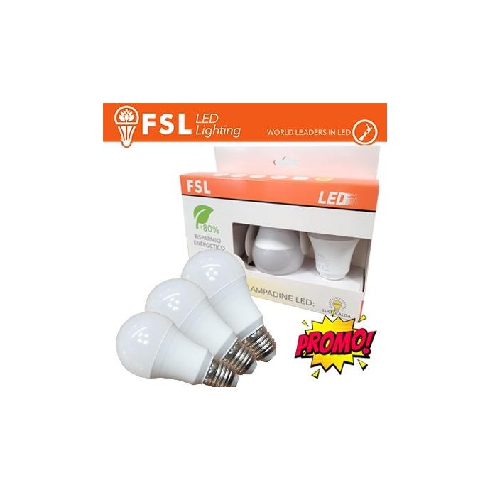 Lampada Goccia: Confezione PROMO 3PACK - 9W 3000K Lampada Goccia: Confezione PROMO 3PACK - 9W 3000K
