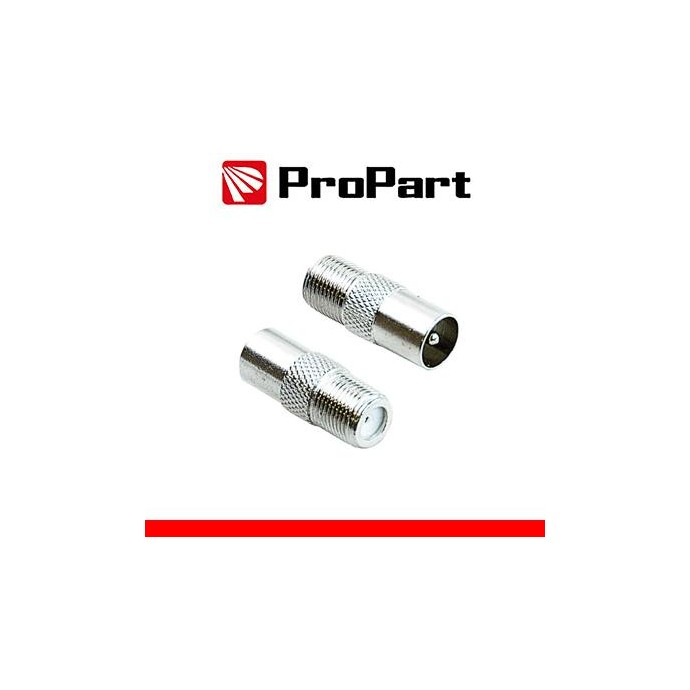 Adattatore antenna TV 75 Ω Spina TV 9.5mm - Presa F metallic Adattatore antenna TV 75 Ω Spina TV 9.5mm - Presa F metallic