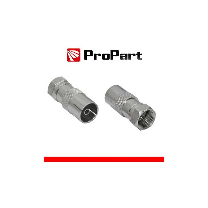 Adattatore antenna TV 75 Ω Spina F - Presa TV 9.5mm metallic Adattatore antenna TV 75 Ω Spina F - Presa TV 9.5mm metallic